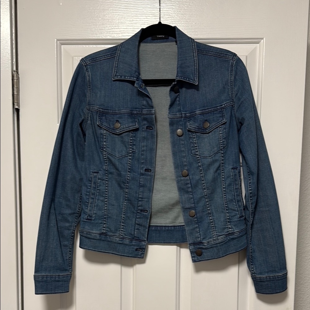 Theory Declyn Soft Denim Jacket in Vintage Blue